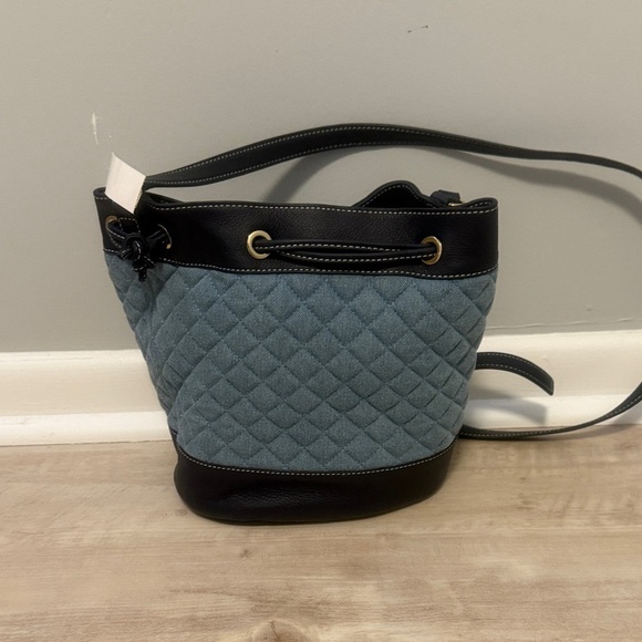 Talbots Handbags - Talbots Elegant Quilted Blue and Black Women's Bag